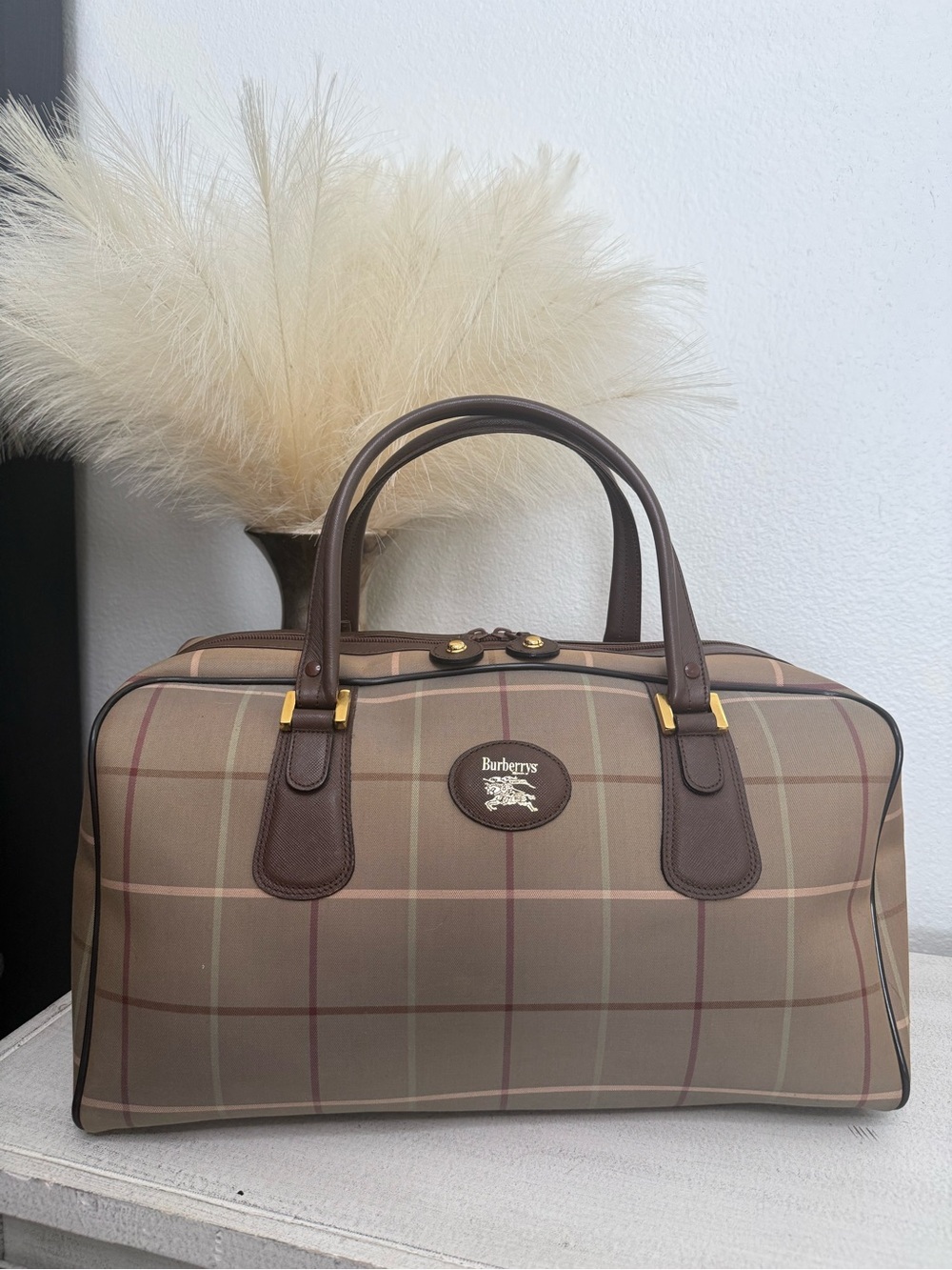 BURBERRYS Nova Check Boston Travel Bag